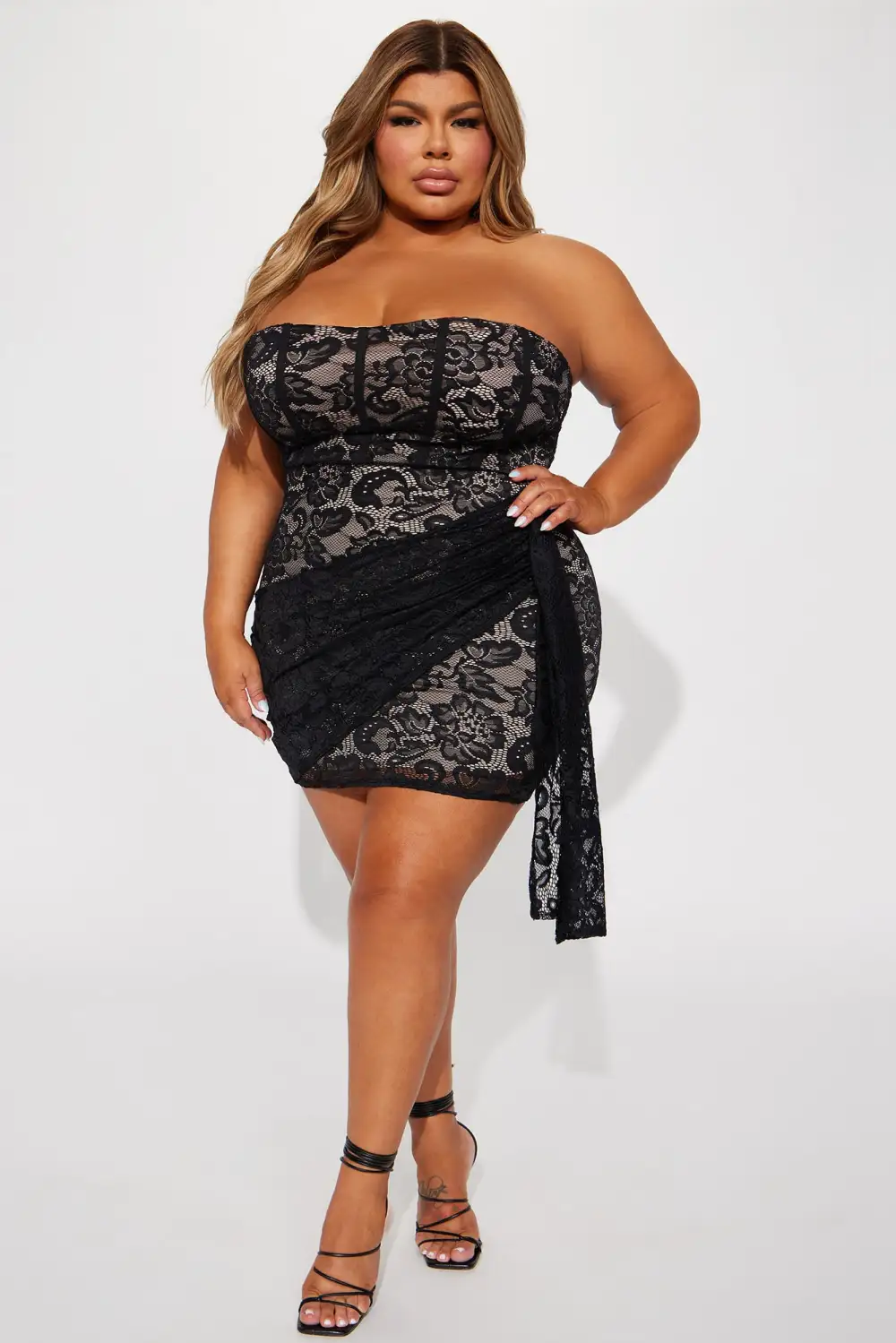 Can't Take My Eyes Off You Lace Mini Dress - Black