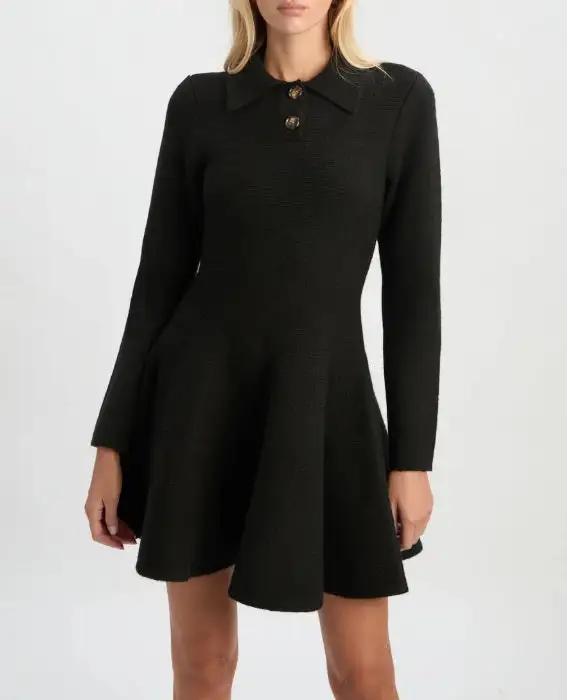 Long Sleeve Knit Easy Fit Dress