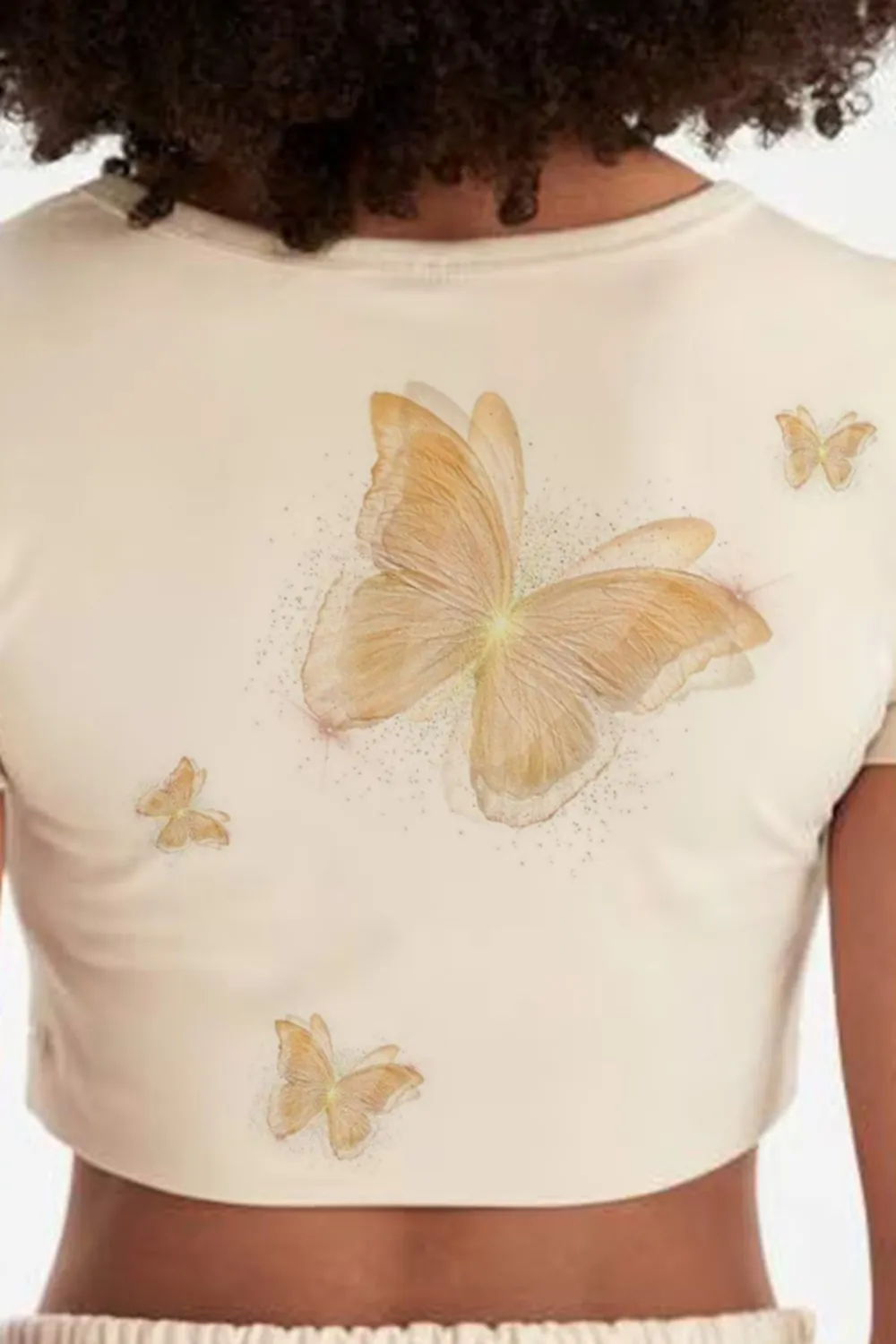Crew Neck Short Sleeve Crop T-Shirt