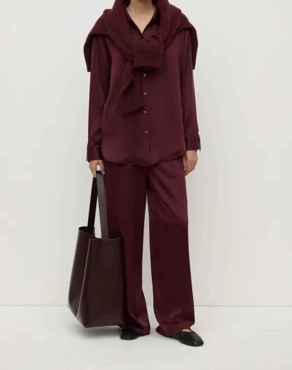 Merlot Relaxed Silk Shirt
