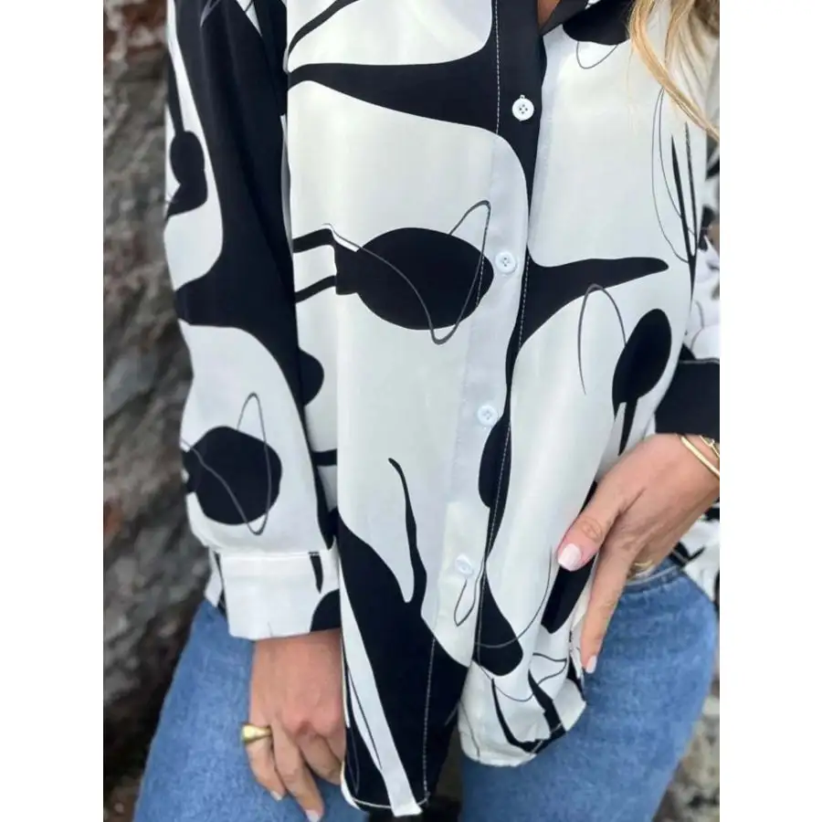 Retro Abstract Button Up Button Up Shirt