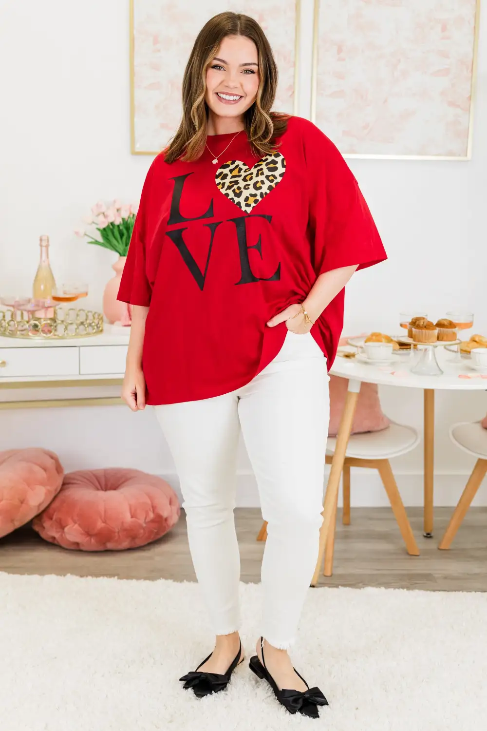 Love Is All You Need Boyfriend Tee, Red