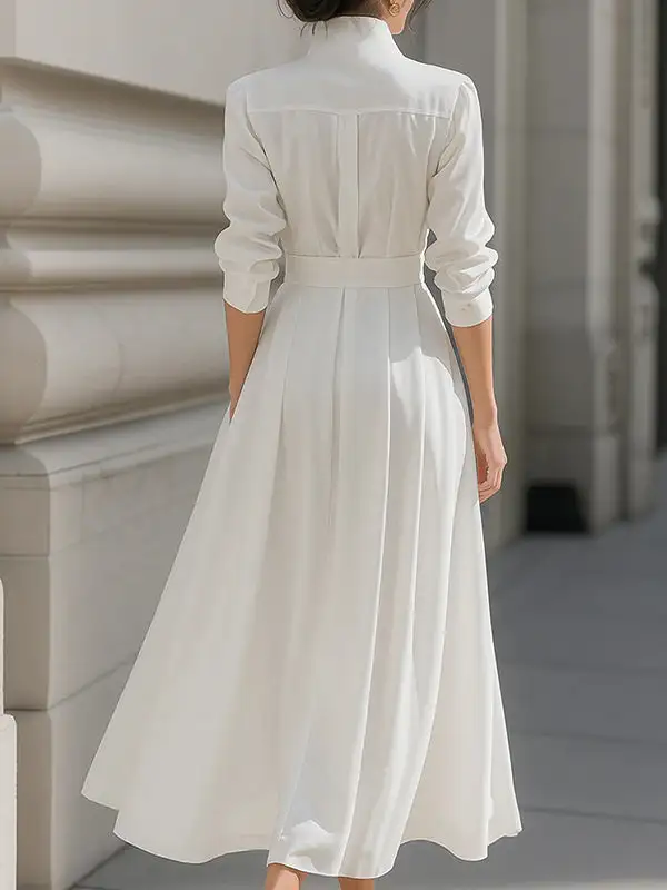 Belted Long Maxi Dress