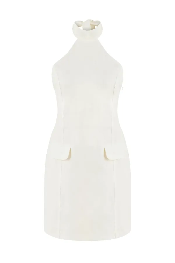 Halter Linen Mini Dress