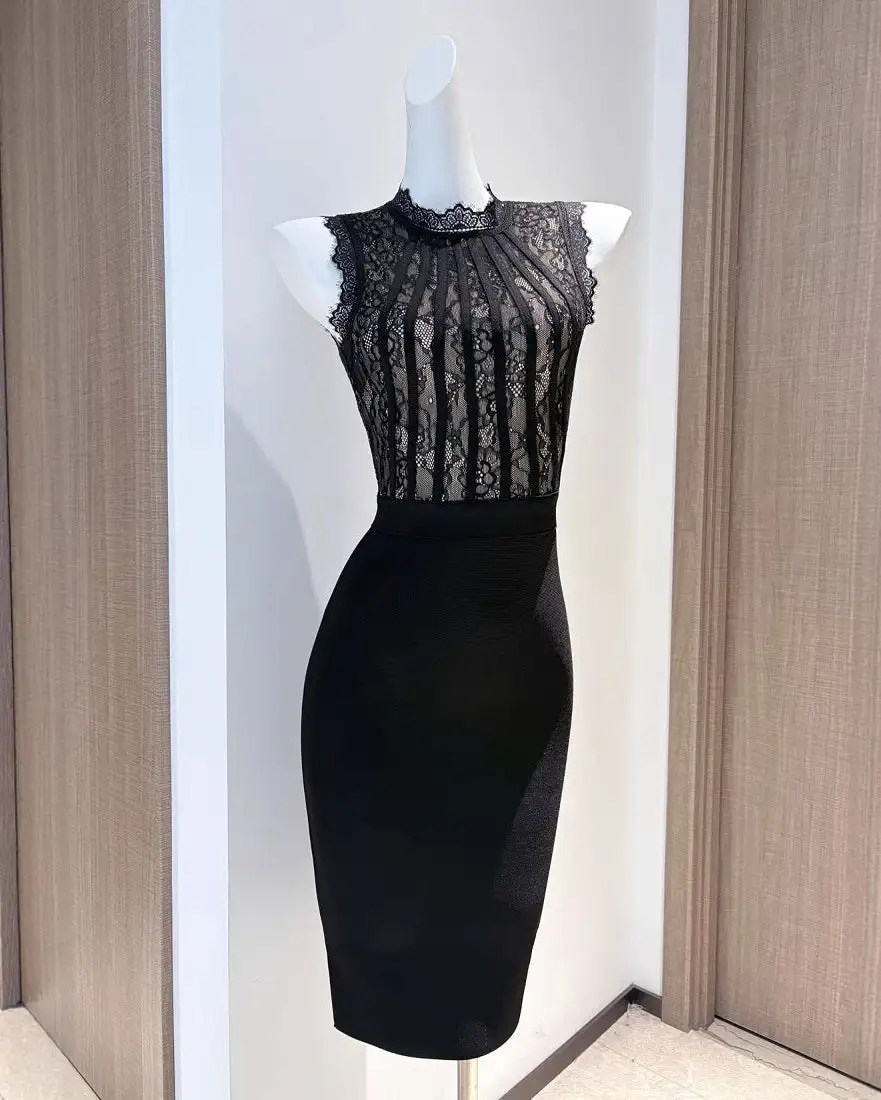 Textured Lace Midi Dress