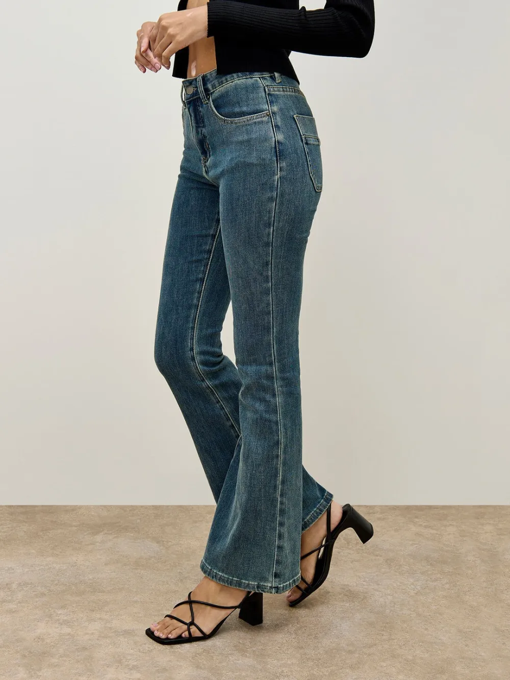 Mid-Rise Flared Jeans