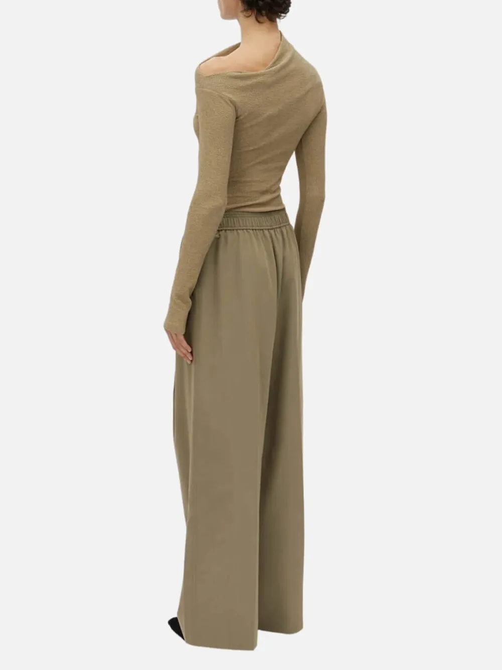 Asymmetrical Neck Long Sleeve Top