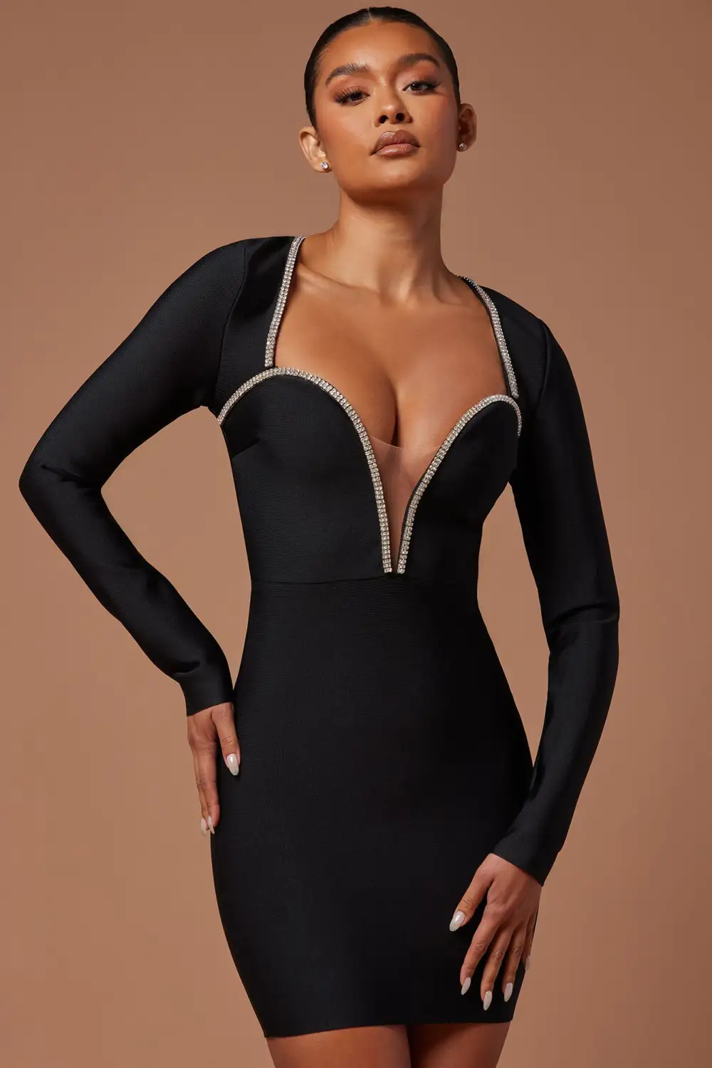 London Lights Bandage Mini Dress - Black