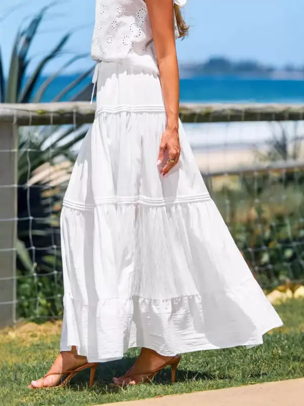 Easygoing Tiered Flowy Maxi Skirt