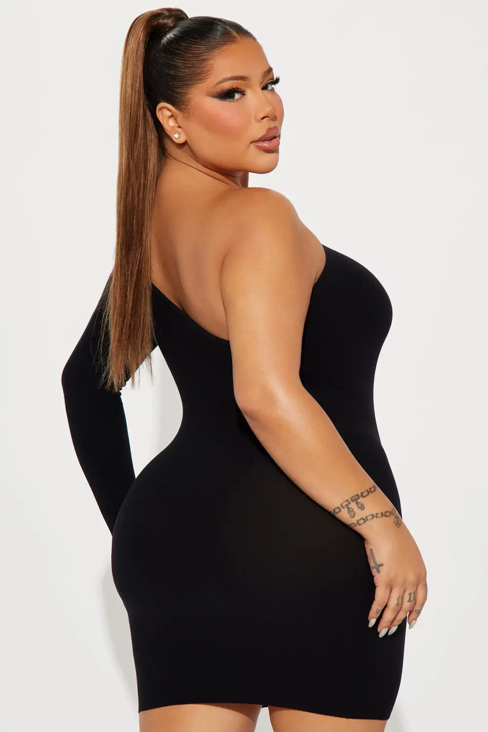 Anna Seamless Mini Dress - Black