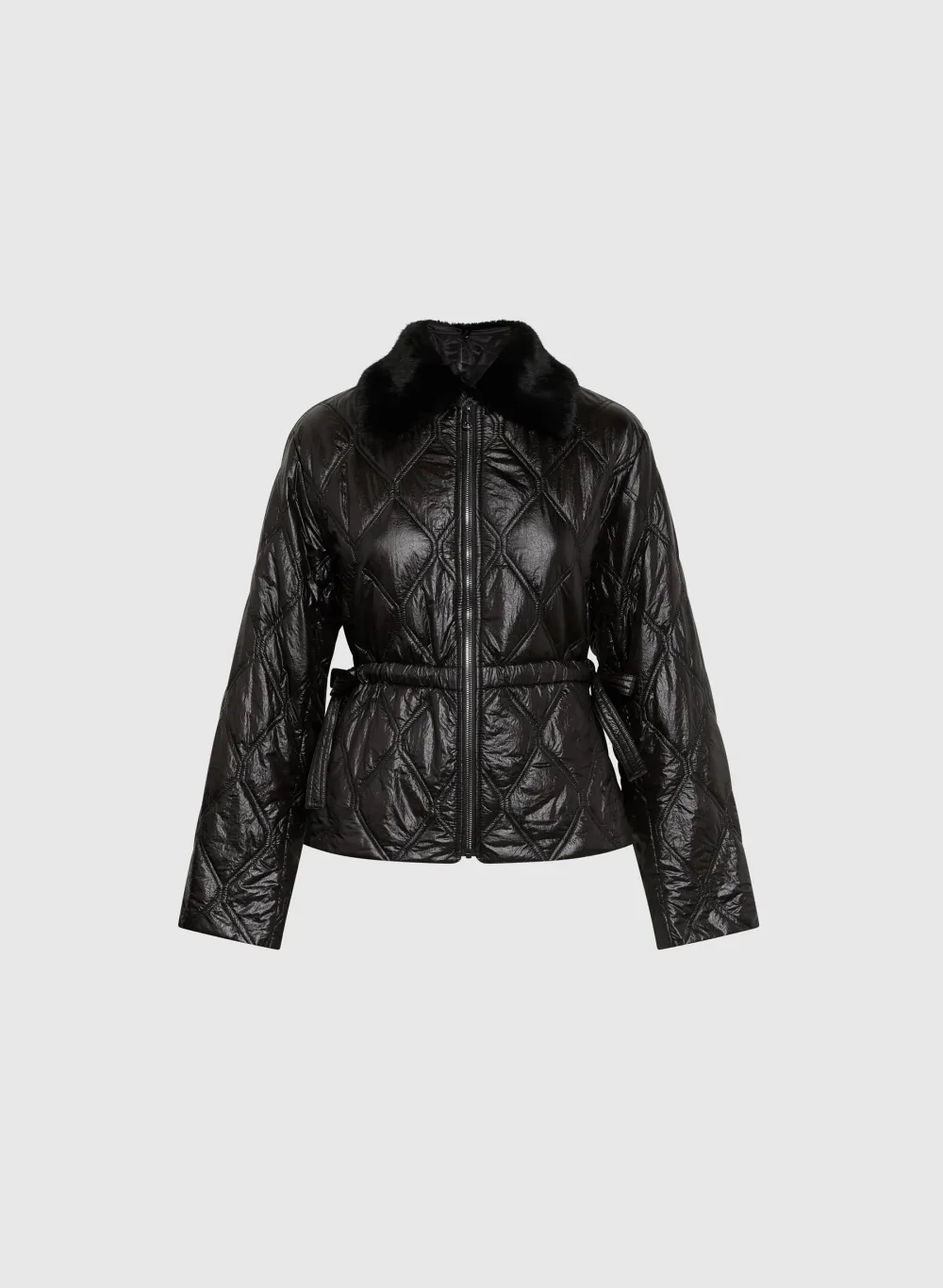 Stylish Fur-Collar Coat