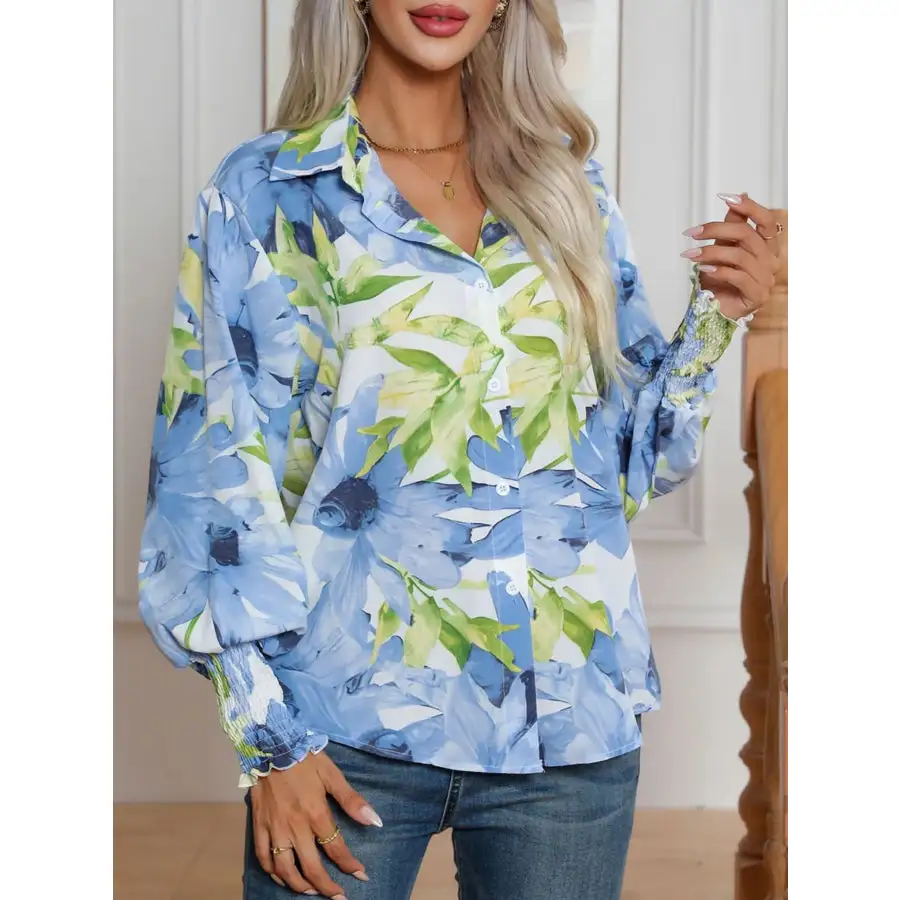 Lightweight Button Up Print Button Up Shirt