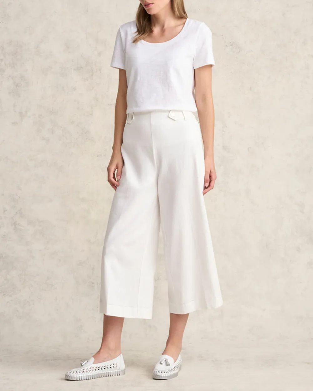 Linen Culotte - White