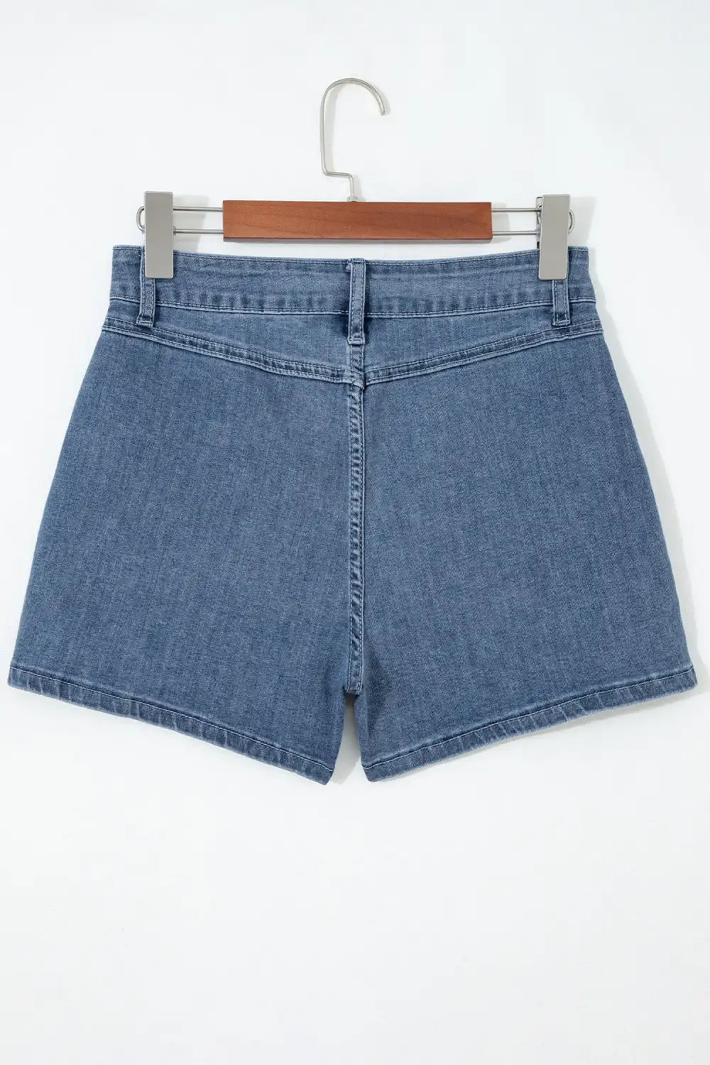 Dusk Blue Flap Pockets Denim Shorts