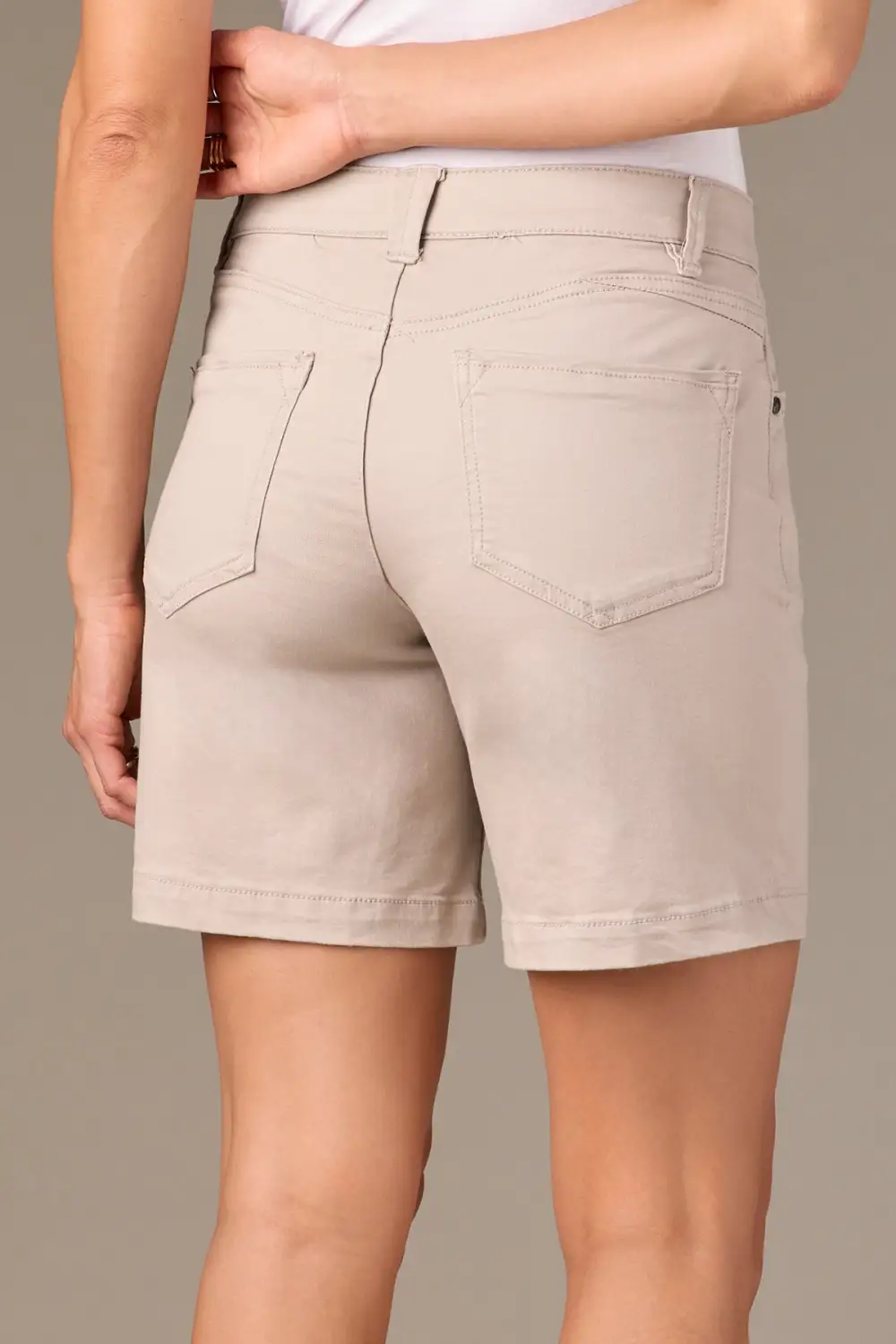 Mid Rise Stretch Twill Shorts