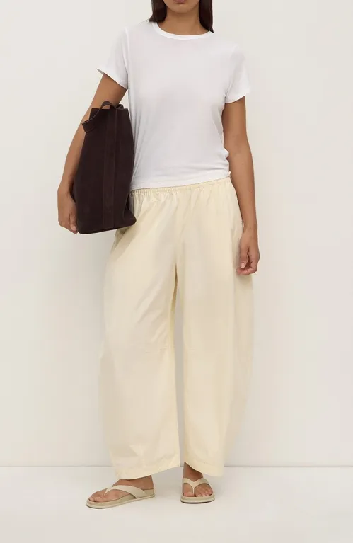 Butter Voluminous Cotton Barrel-Leg Pant