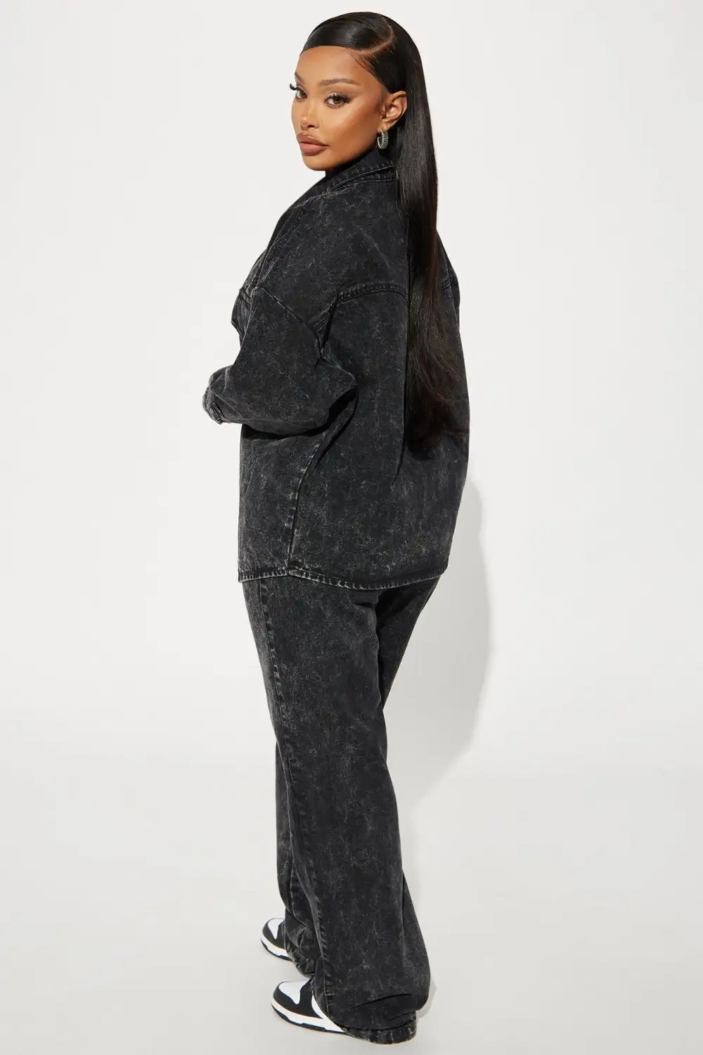 The Only Match Denim Pant Set - Black