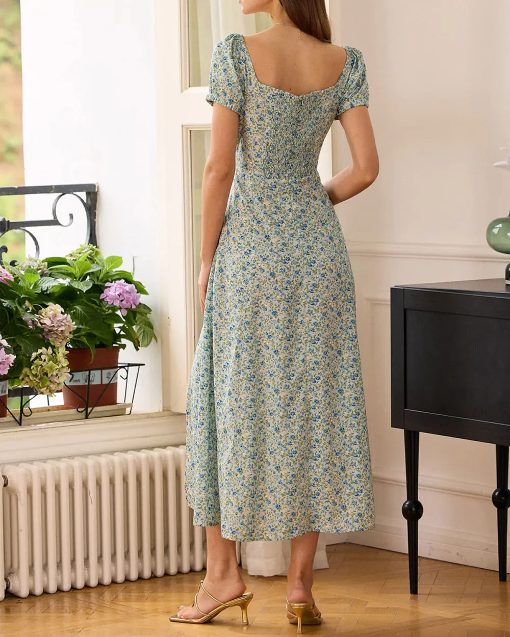 Floral Print Neo Mint Dress