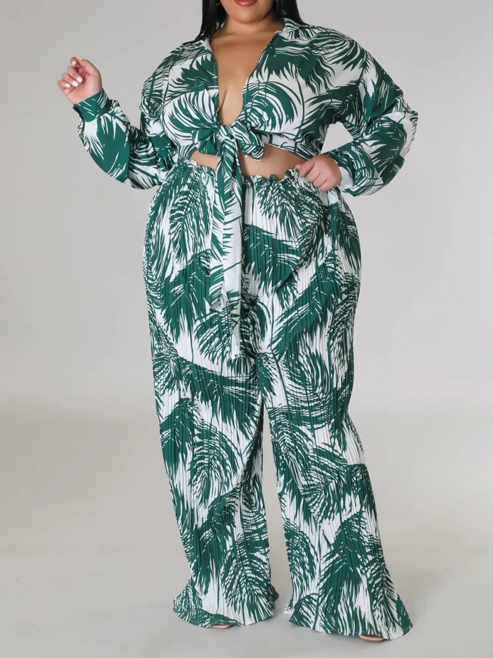 Women'S Stylish Tropical Print Pantsuit