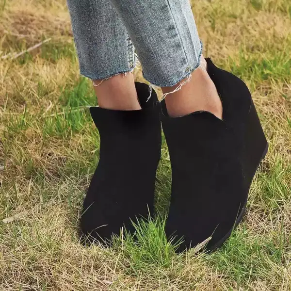 Side-Zip Wedge Boots
