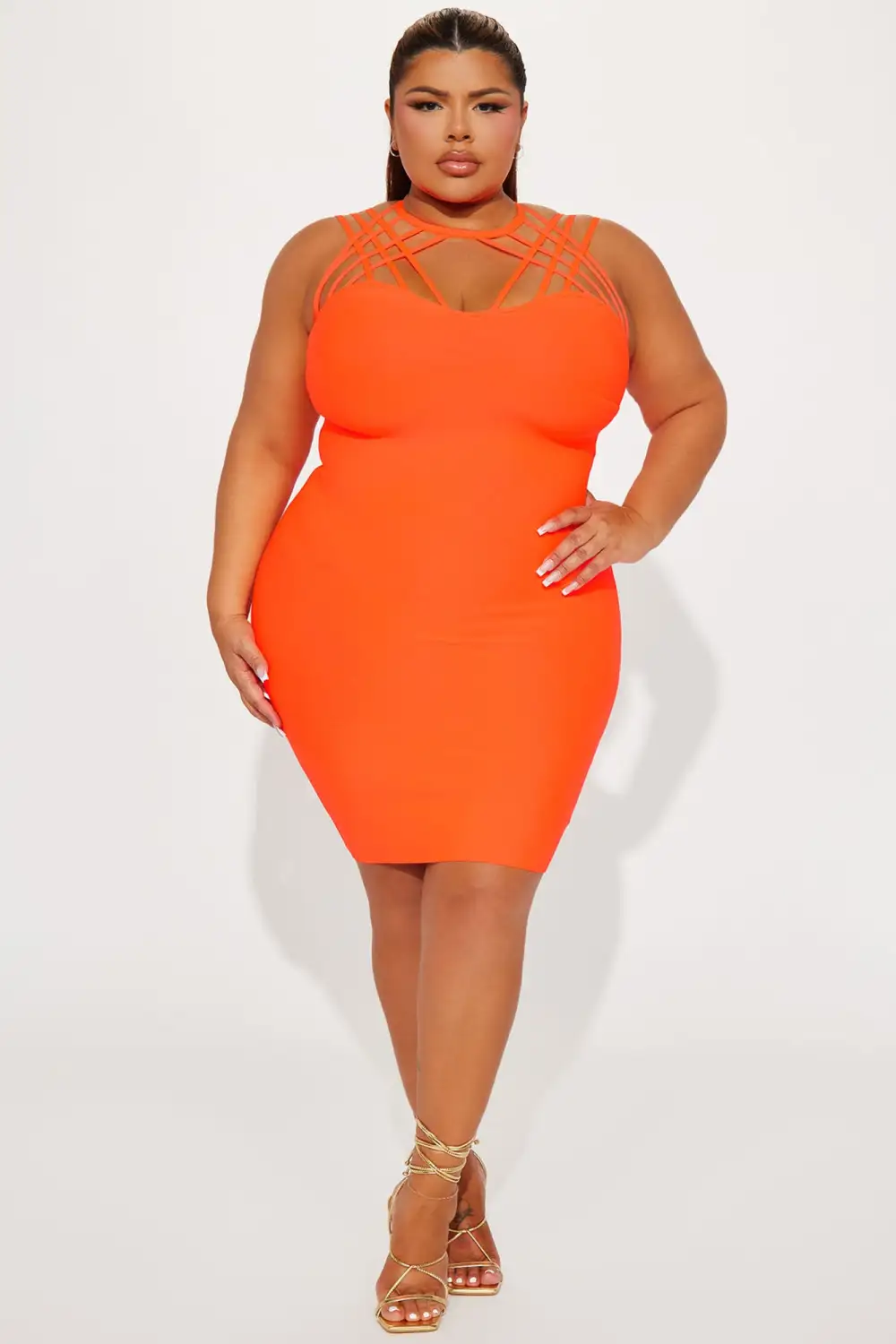 Camila Bandage Midi Dress - Orange