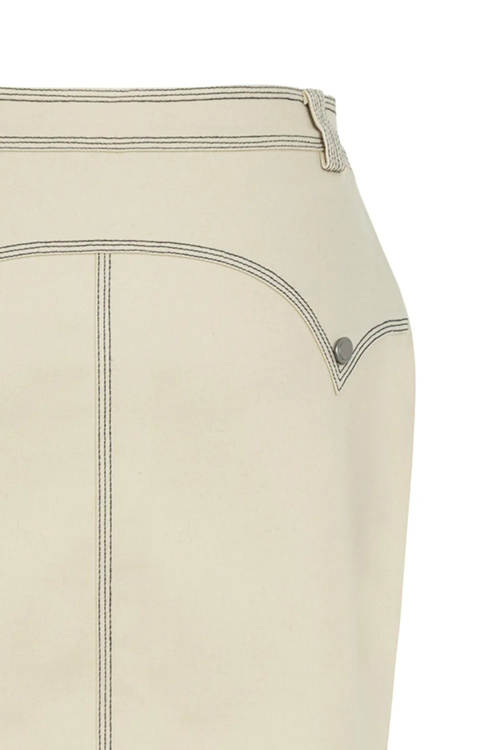 Denim Skirt-Beige