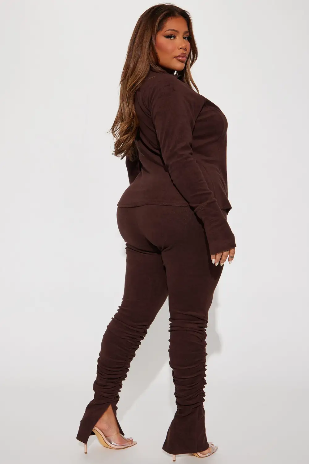 Weekend Chill Terry Cloth Pant Set - Chocolate