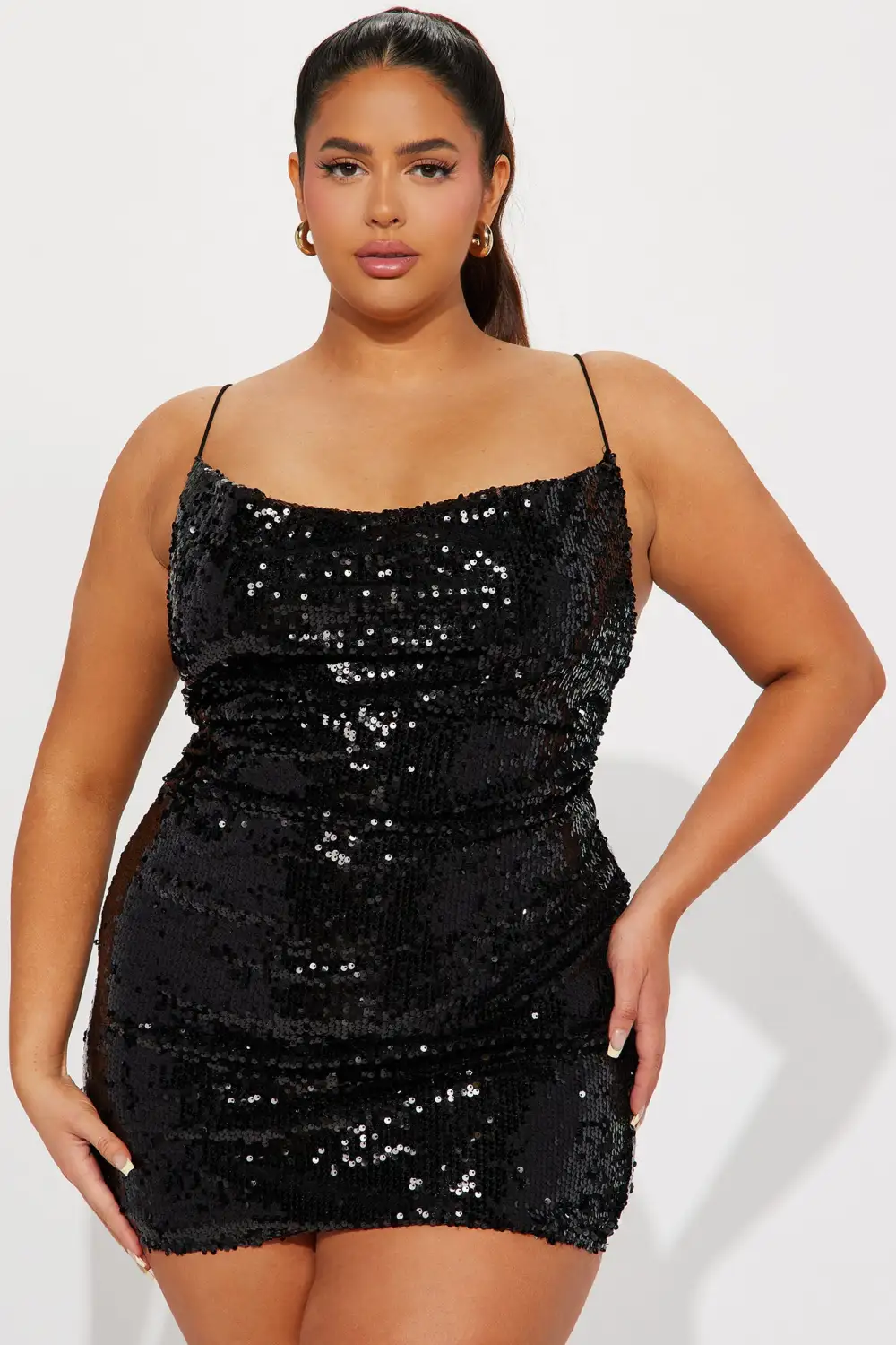 Jackie Sequin Mini Dress - Black