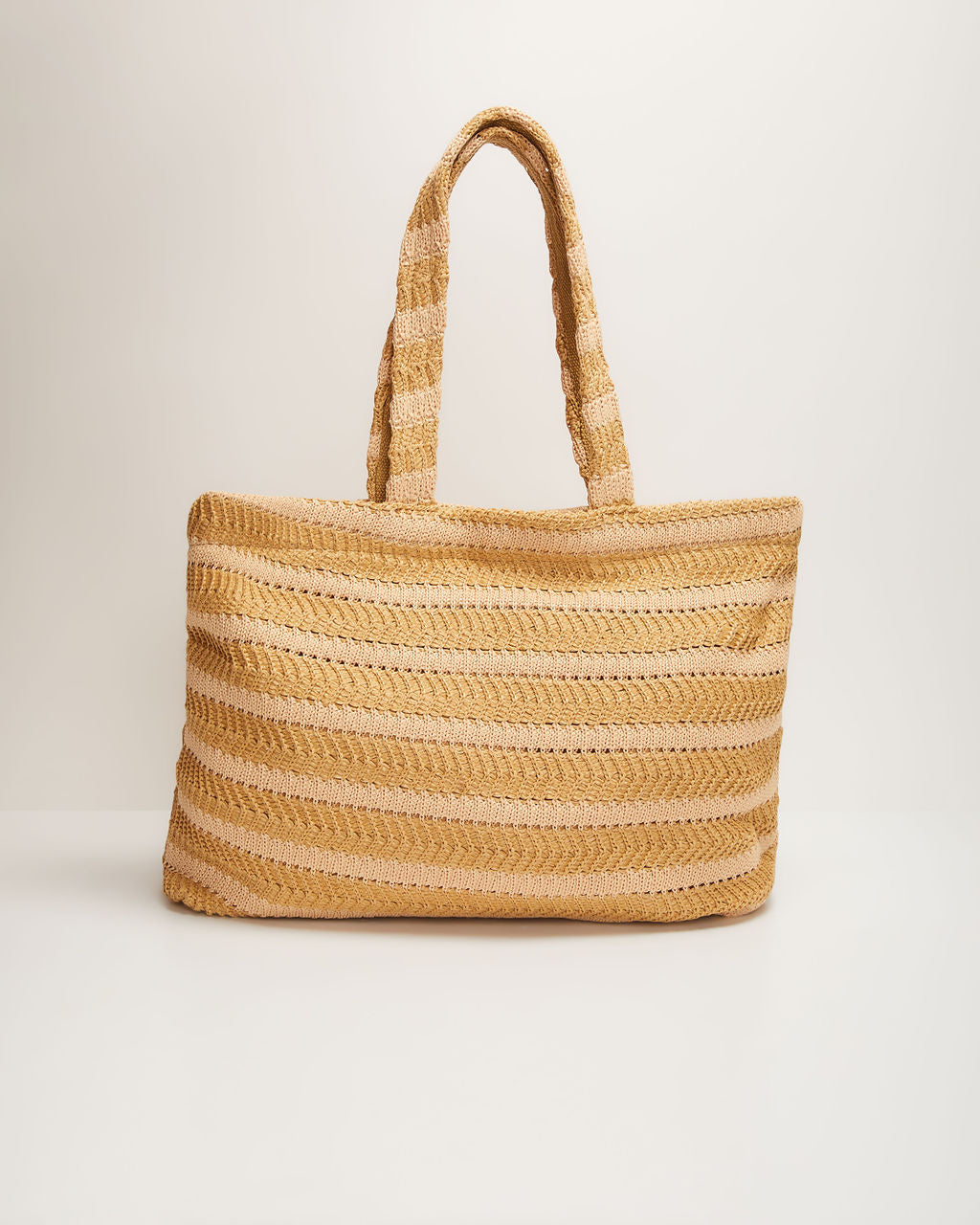 Vittoria Striped Straw Tote Bag