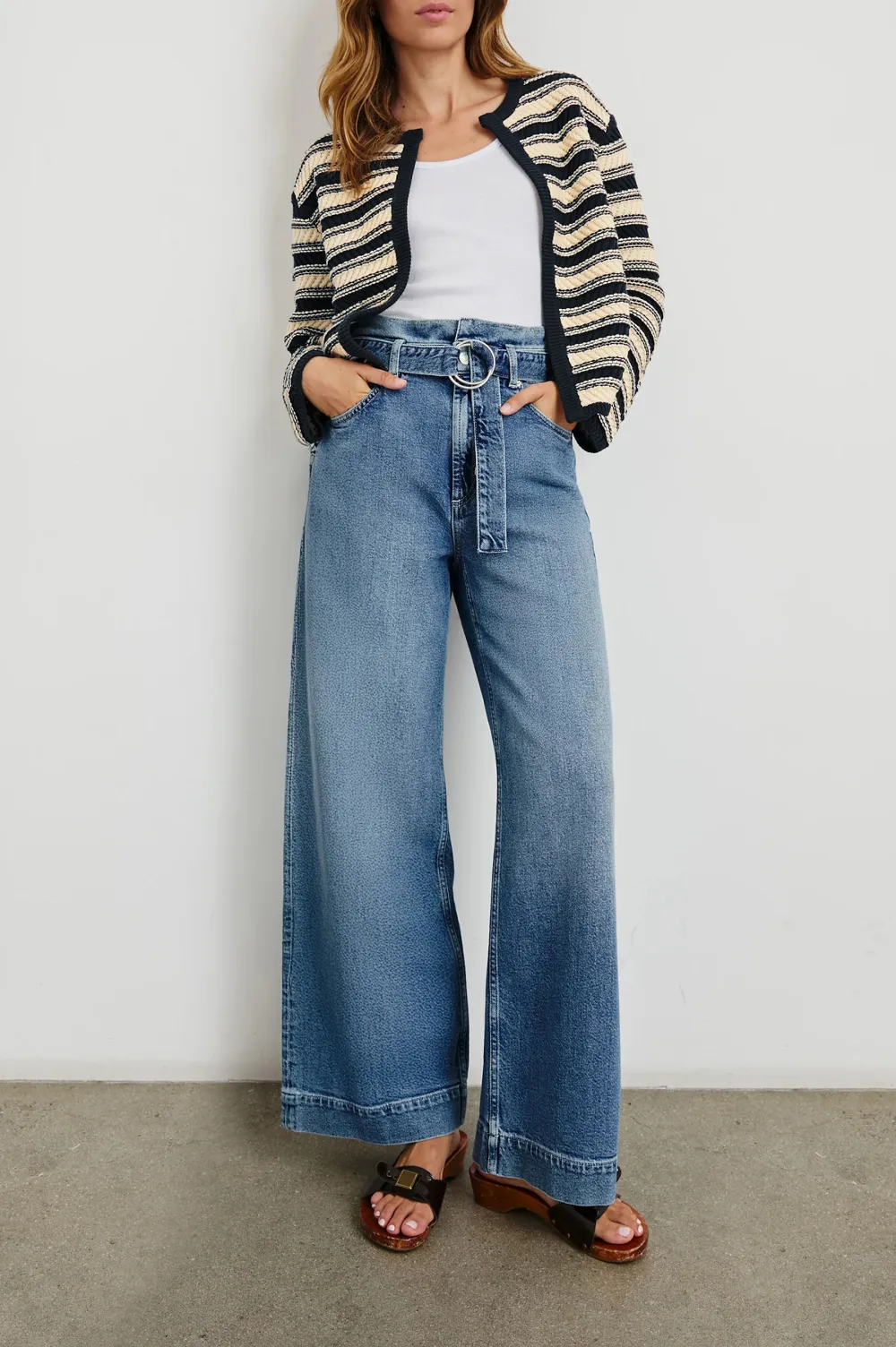 Striped Knitted Wool Cardigan