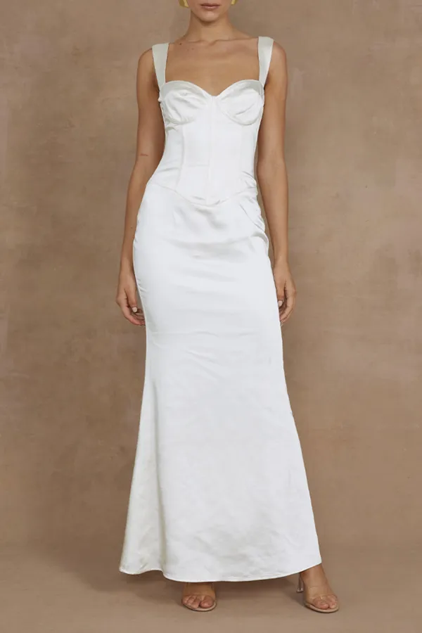 High-End Solid Color Dress Maxi Dress