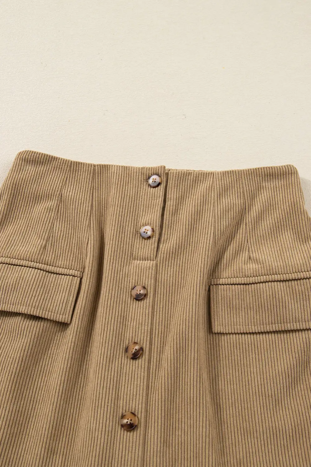 Button Front Buttoned Pocketed Mini Skirt
