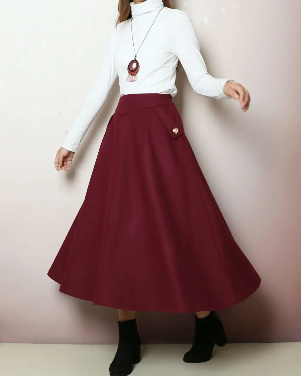 Wool Maxi Skirt