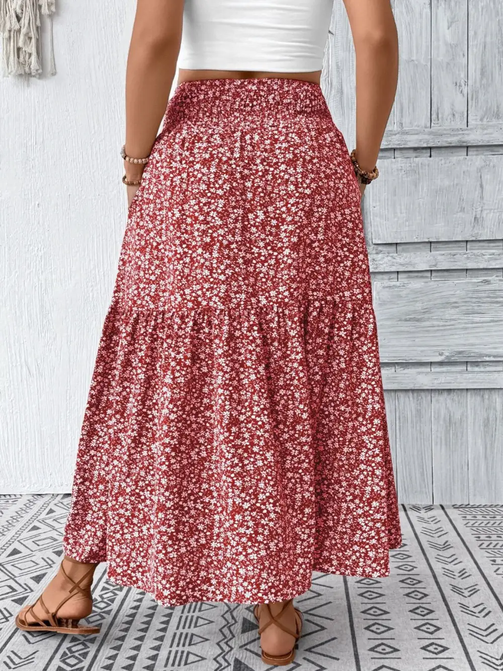 Tiered Floral Skirt