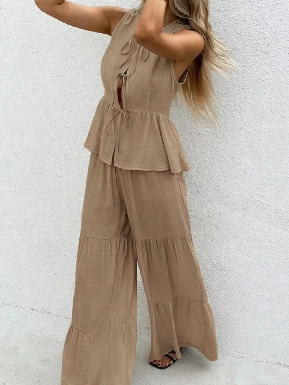 Easygoing Wide Leg Sleeveless Jumpsuit