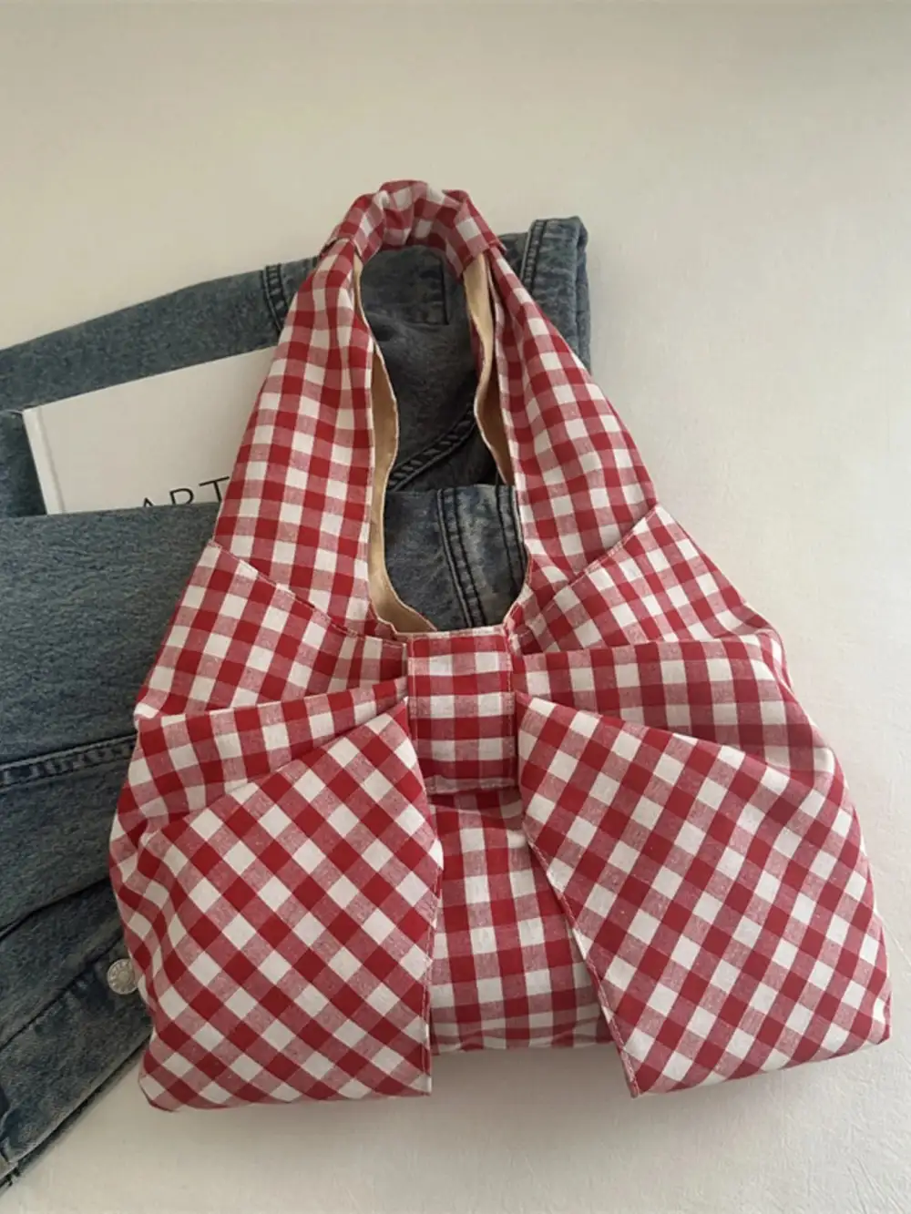 Bow Accent Ruched Shoulder Bag