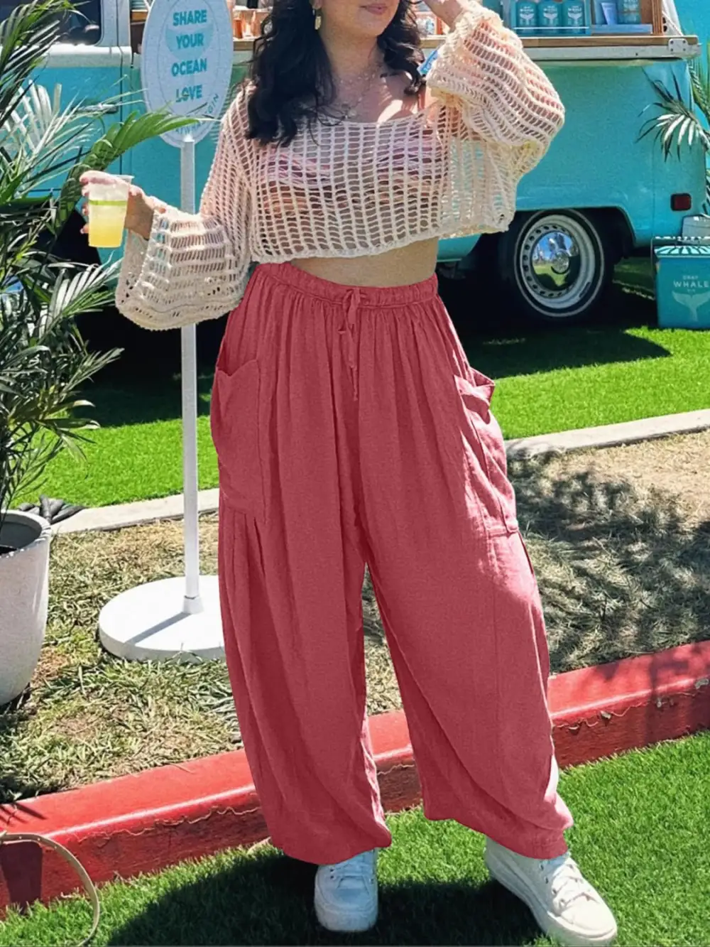 Full Size Wide Leg Pants With Pocket Plus Size