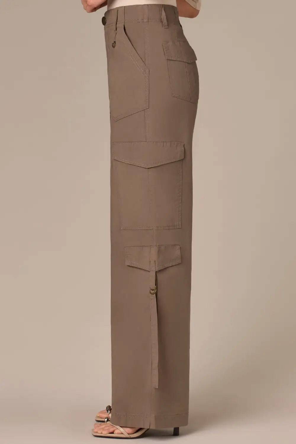 Petite Patch Pocket Utility Wide Leg Utility Pants