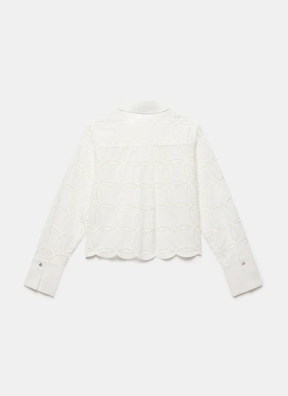 Casual Style Broderie Cropped Shirt
