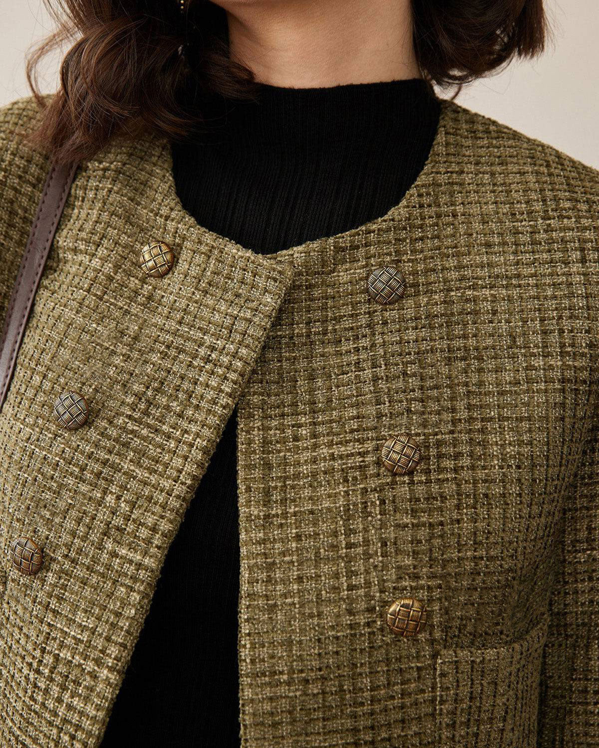 The Vintage Solid Tweed Coat