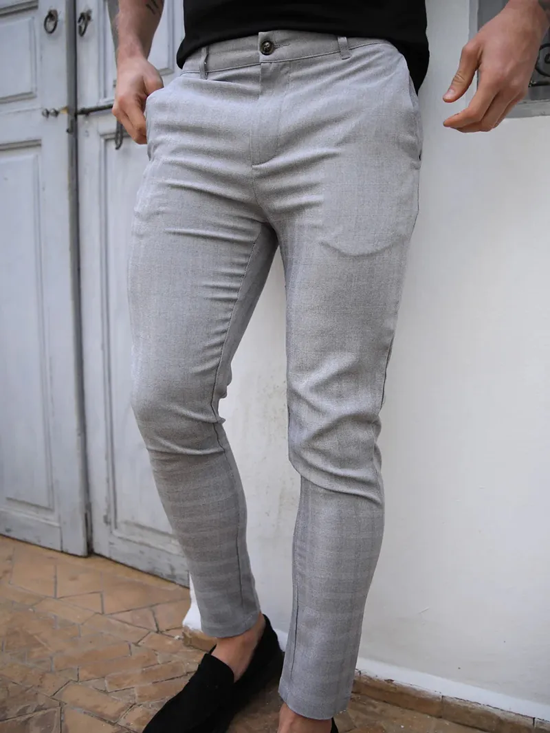 Grey Stretch Twill Men's Pants