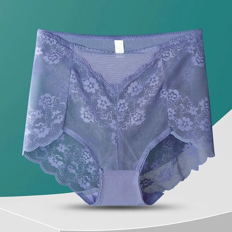 Plus Size High Waist Print Breathable Panty