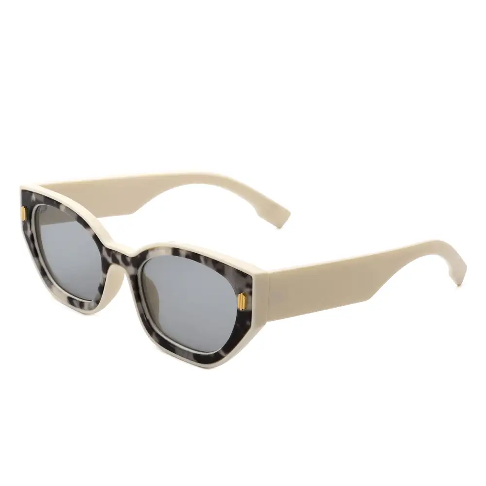 Fuzzy Cat Eye Round Frame Sunglasses