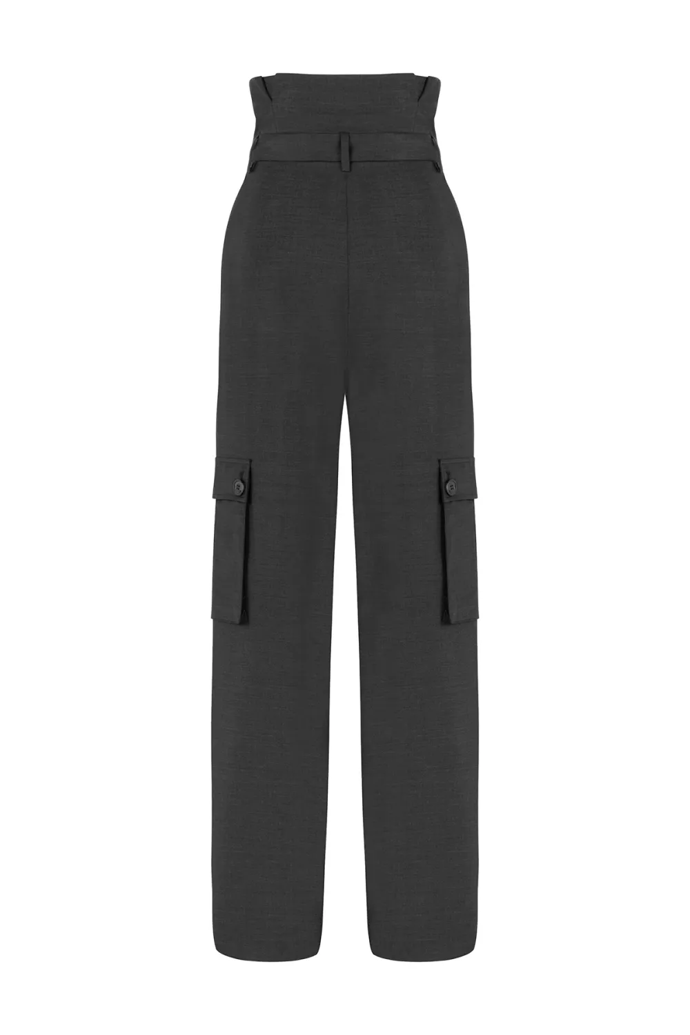 High Waist Pants-Dark Grey