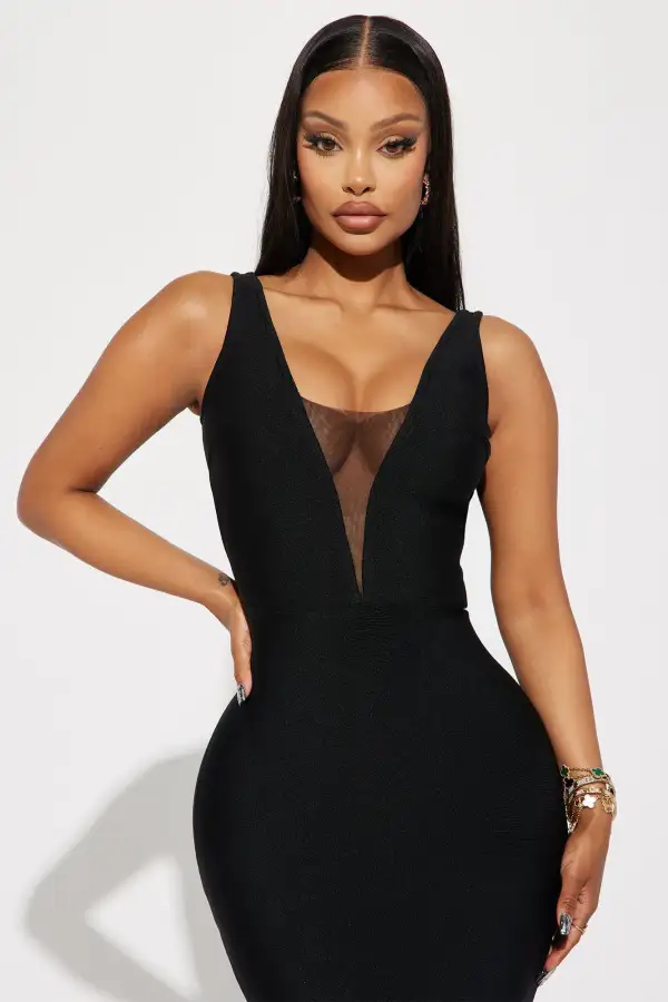 South Of France Bandage Gown - Black