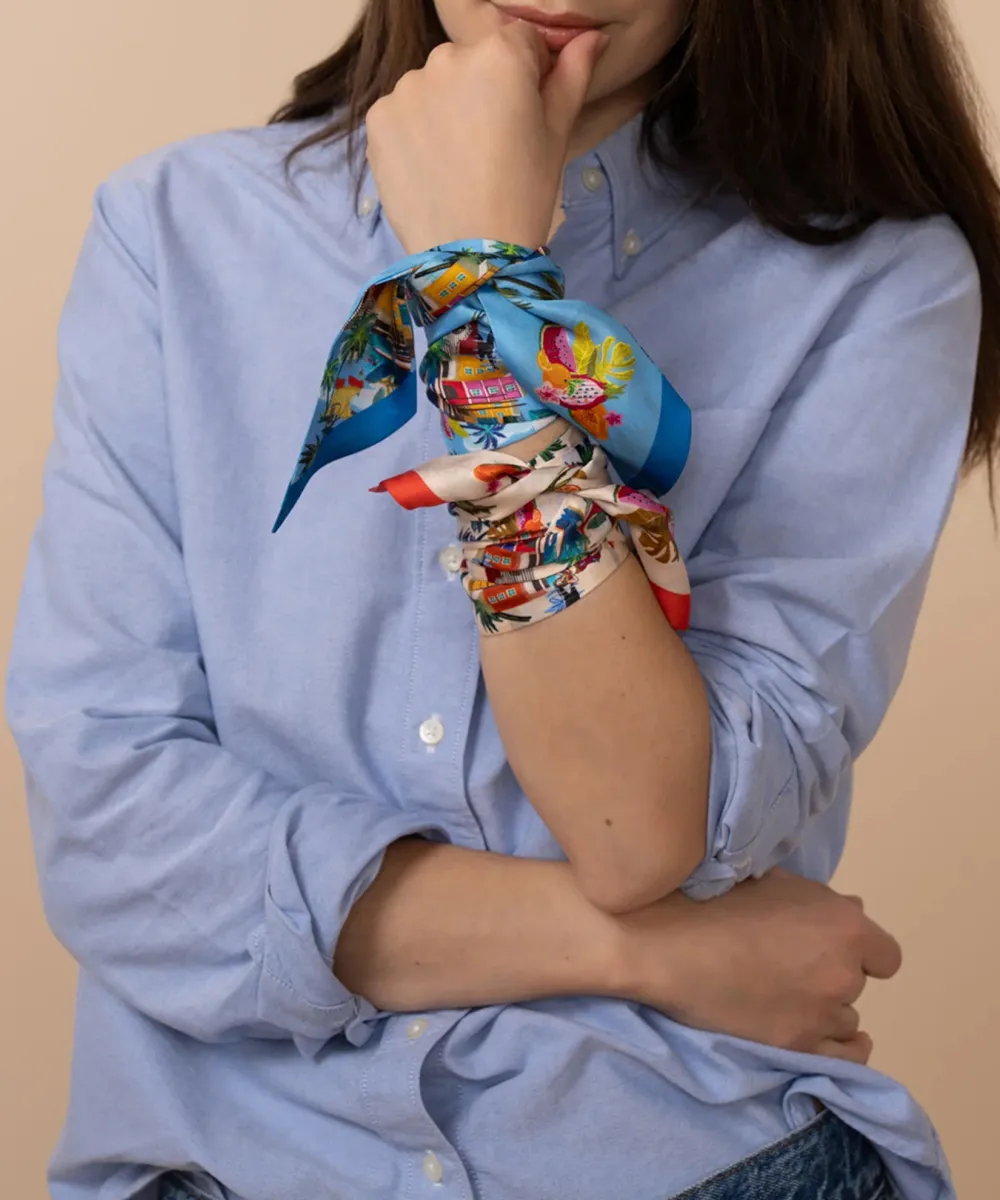 Art Graphic Casual Style Silk Ribbon Scarf