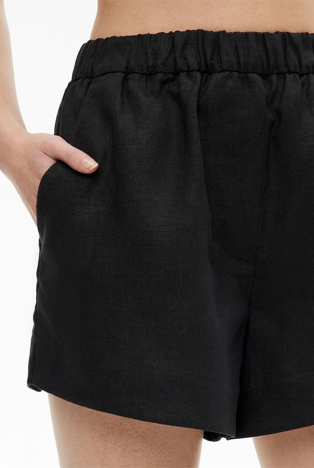 Flax Texture Thin Short Pants