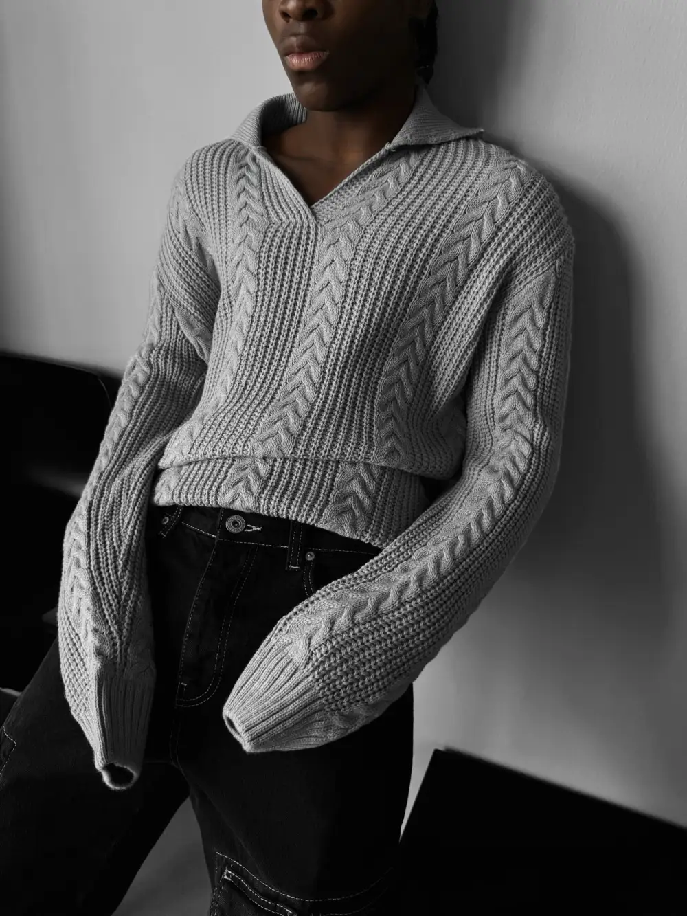 Relaxed Polo Collar Sweater