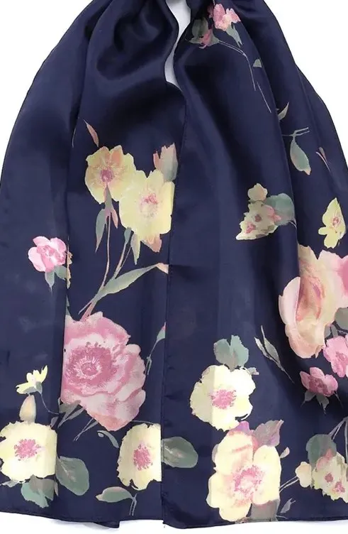 FLORAL PRINTED SILK SCARF