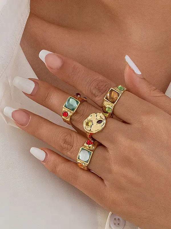Geometric Rhinestone Vintage Ring